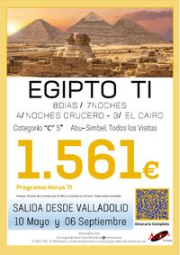 Oferta Egipto DESDE VALLADOLID 2.024 ak